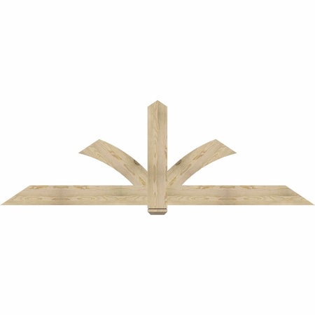 Ekena Millwork Redmond Rough Sawn Timber Gable Bracket, Douglas Fir, 96"W x 32"H x 2"D x 6"F, 8/12 Pitch GBW096X32X0206RED00RDF